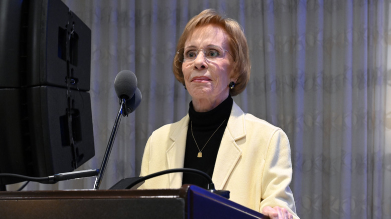 Carol Burnett giving a speech