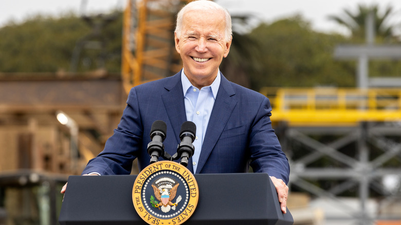 President Joe Biden speaking at a public event