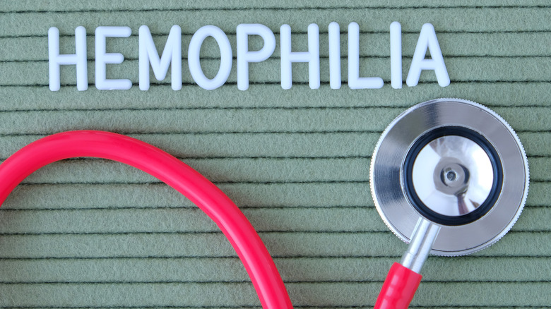 Hemophilia text on green background