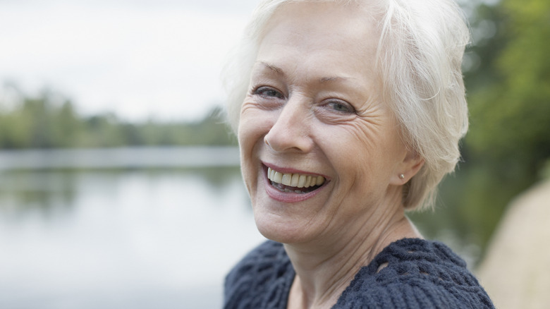 older woman laughing