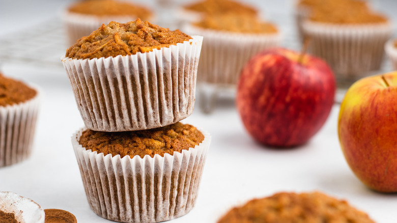 gluten-free apple muffins on a counter