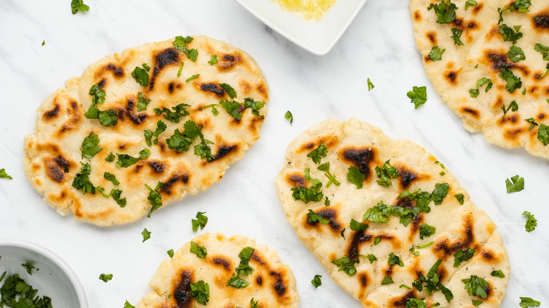 naan bread on counter 