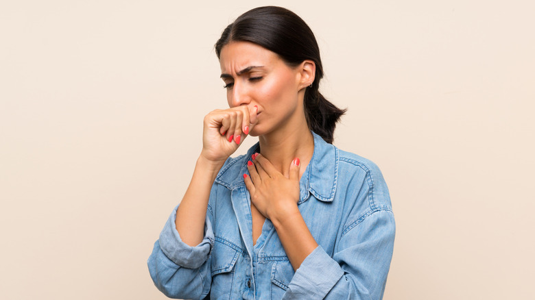 woman coughing
