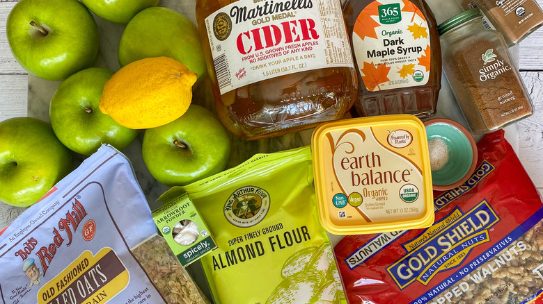 ingredients for healthy apple crisp
