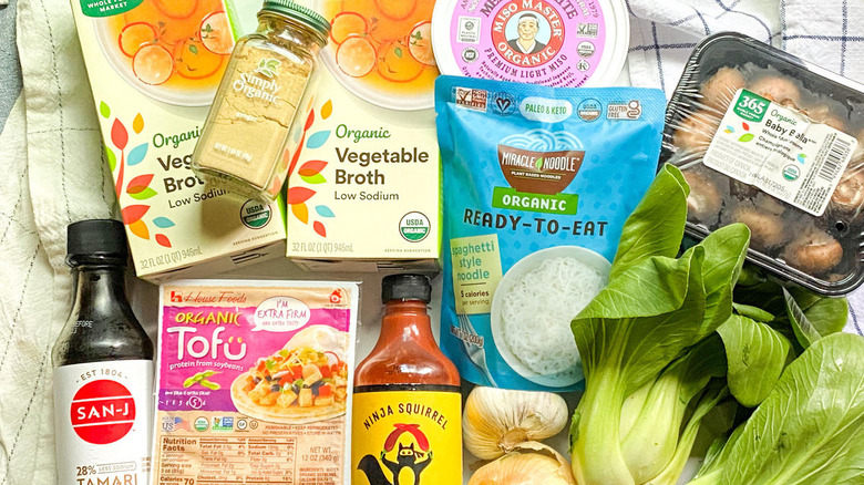 ingredients for Asian vegetable soup