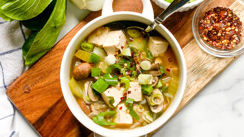 bowl of Asian veggie soup