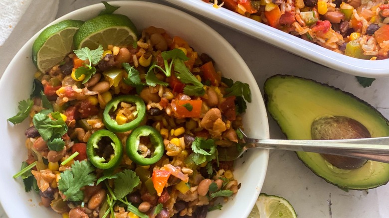 bowl of Mexican casserole