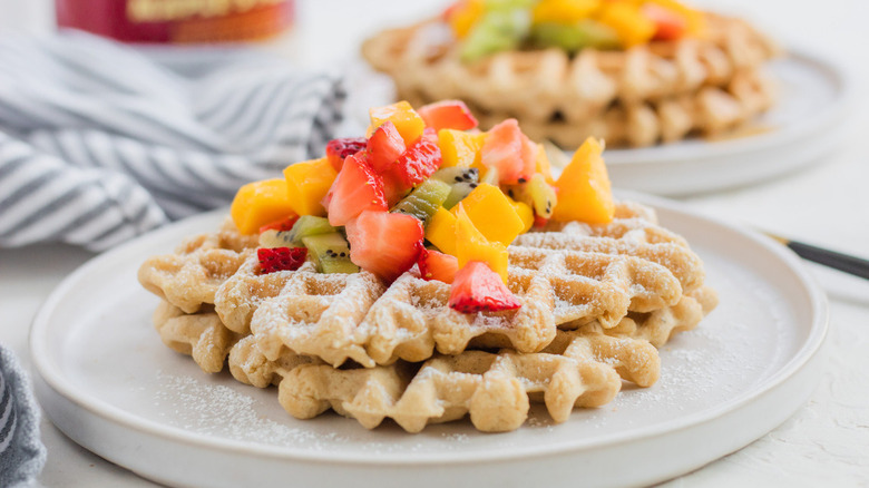 Finished oat waffles