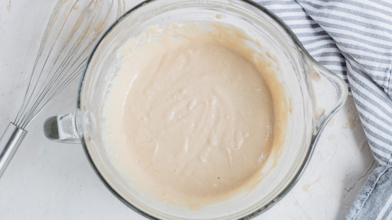 Finished oat waffle batter