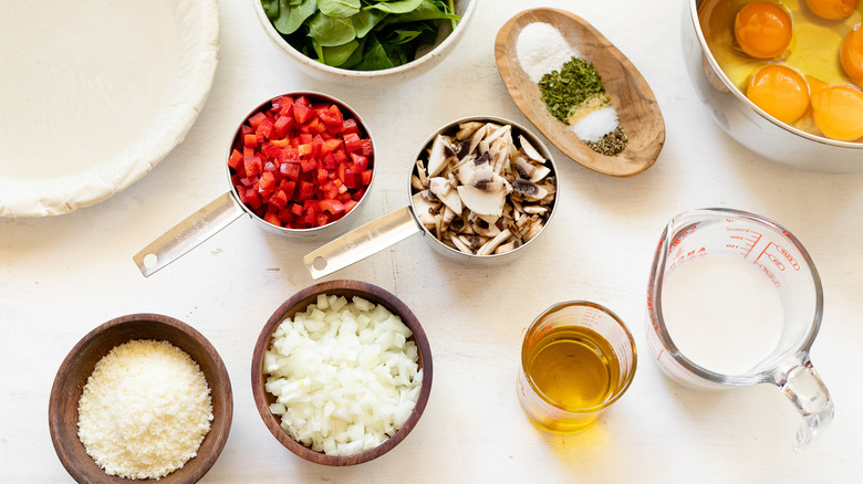 ingredients for vegetable quiche