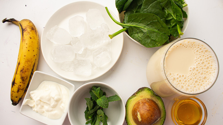 shamrock shake Ingredients on counter 