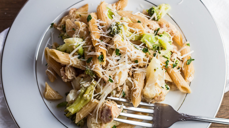 Healthy Tuna Noodle Casserole served on a plate