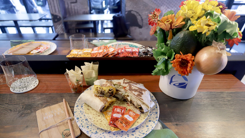 Vegetarian dishes on display at Taco Bell