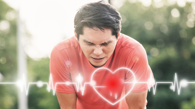 athlete with chest pain because of injury