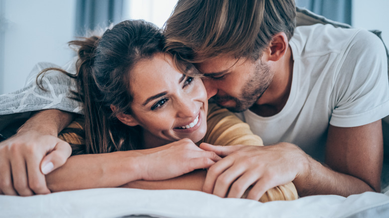 Couple in bed together