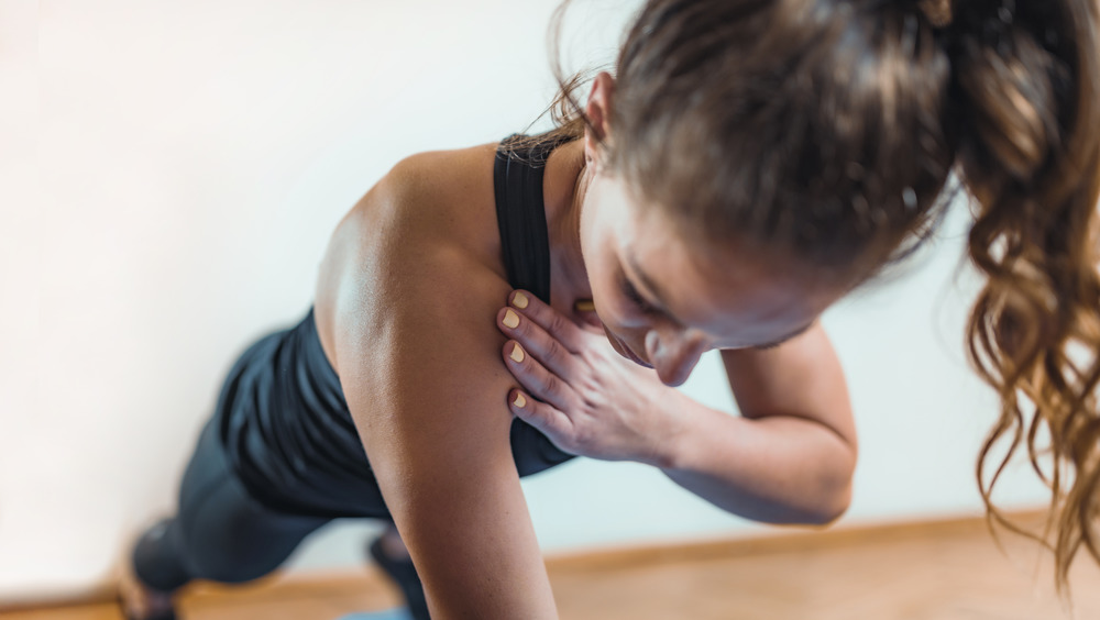 Woman performing plank exercise