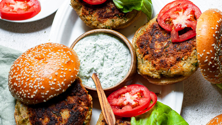 homemade falafel burger