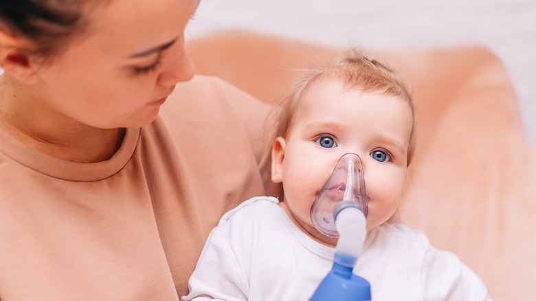 baby using a nebulizer