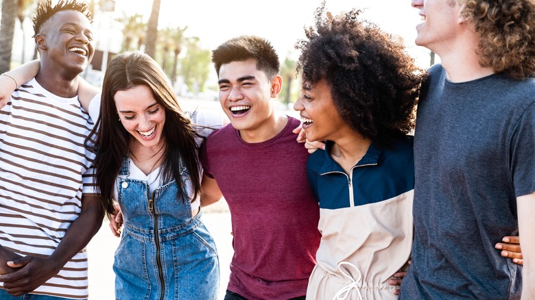 group of friends laughing