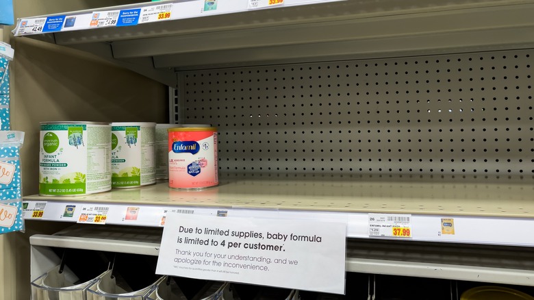 Store shelf baby formula