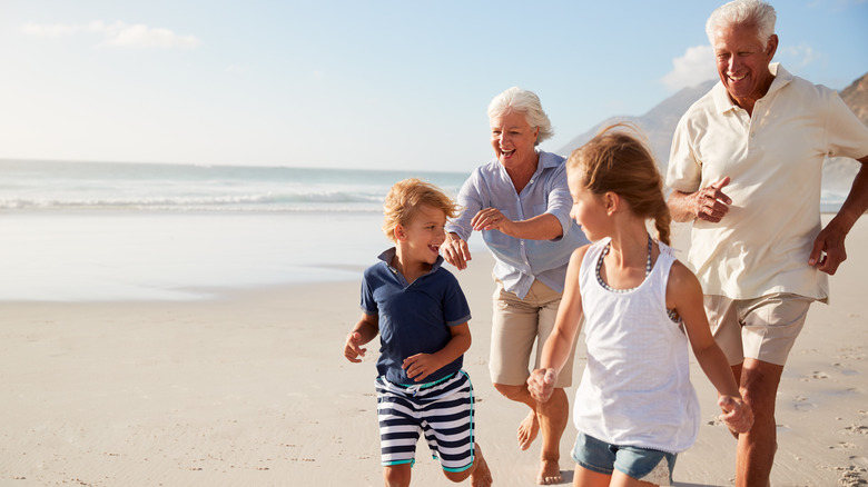 a family spending time at the beach 
