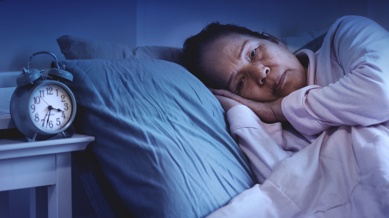 Older woman can't sleep