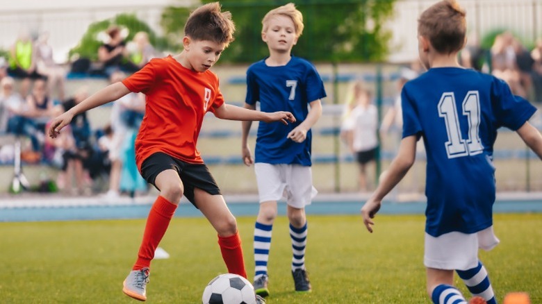 boys playing soccer