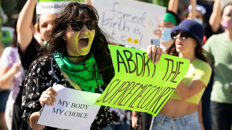 Roe v. Wade abortion rights protestor