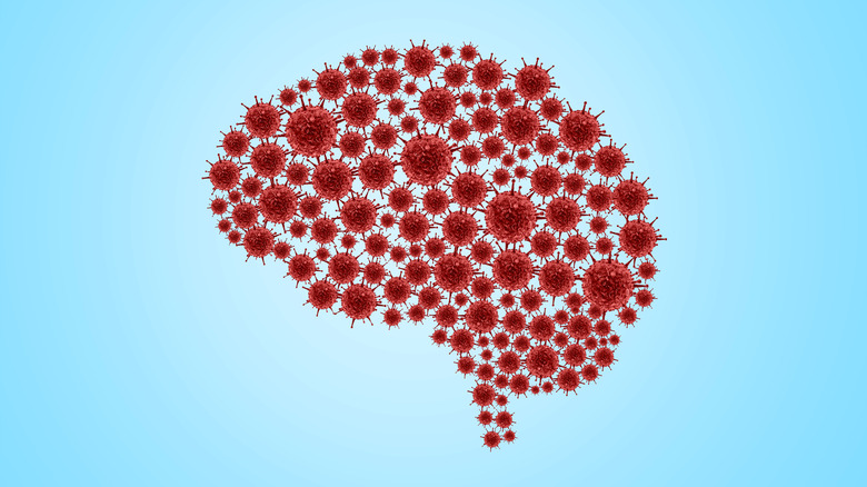 COVID virus in brain pattern