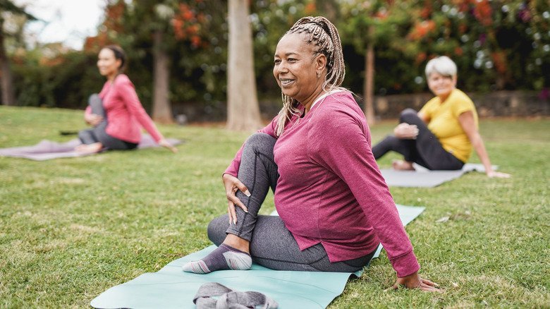 woman doing yoga