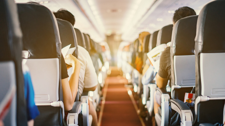 Interior of airplane