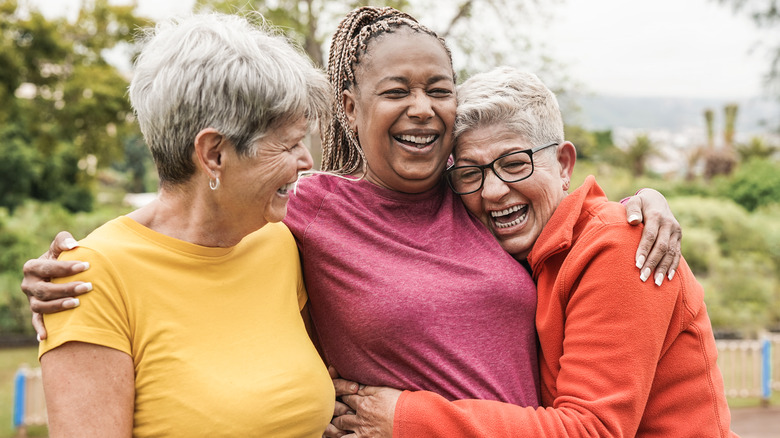 senior women laughing together