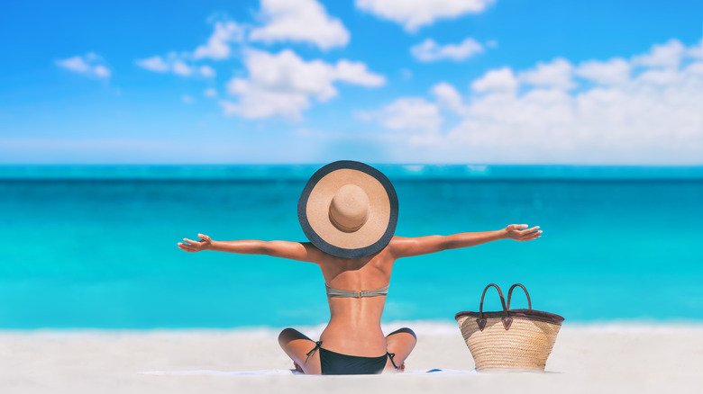 woman alone on beach