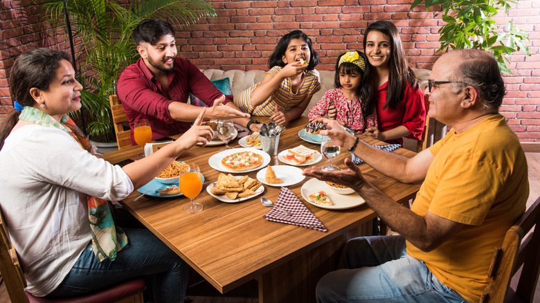 family eating ameal