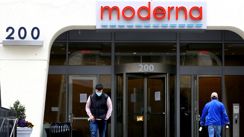 exterior of Moderna's headquarters in Cambridge, Massachusetts