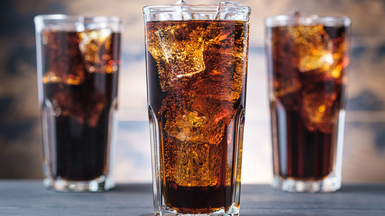 Three glasses of Coke