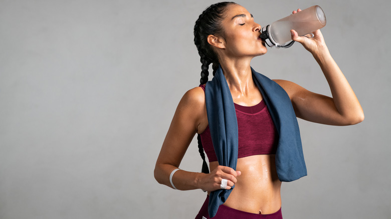 woman drinking water