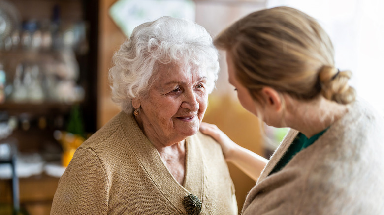 A woman has dementia