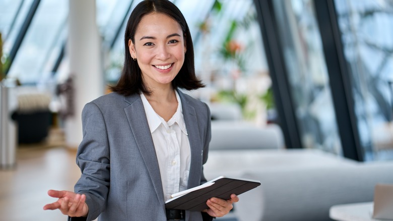 young woman leader at work