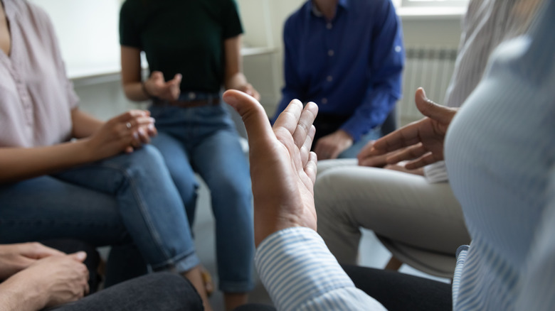 woman in grief support group