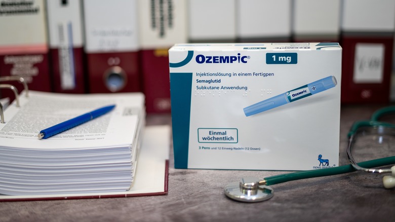 Ozempic package on desk