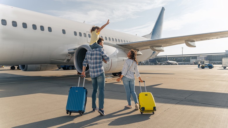 a family traveling together 