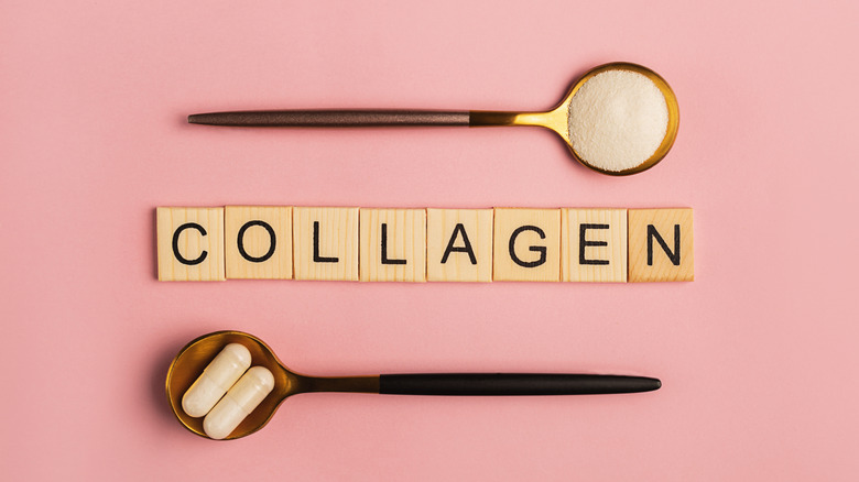 collagen in spoon and capsules
