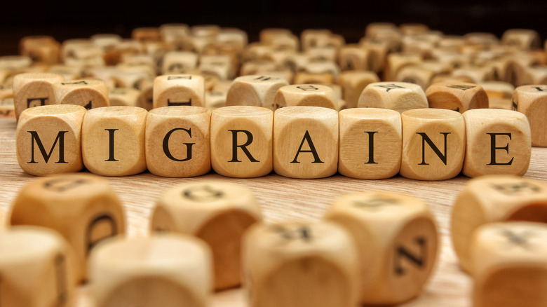 migraine letters on blocks