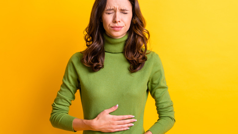 Woman with stomach ache 