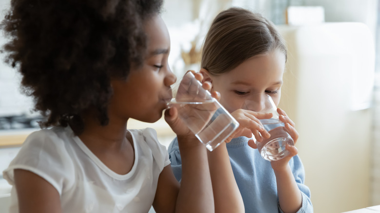 children drinking water