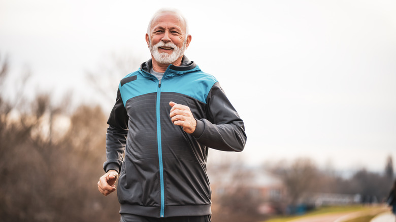 A man is jogging