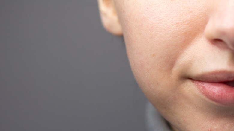 Close up of woman's skin