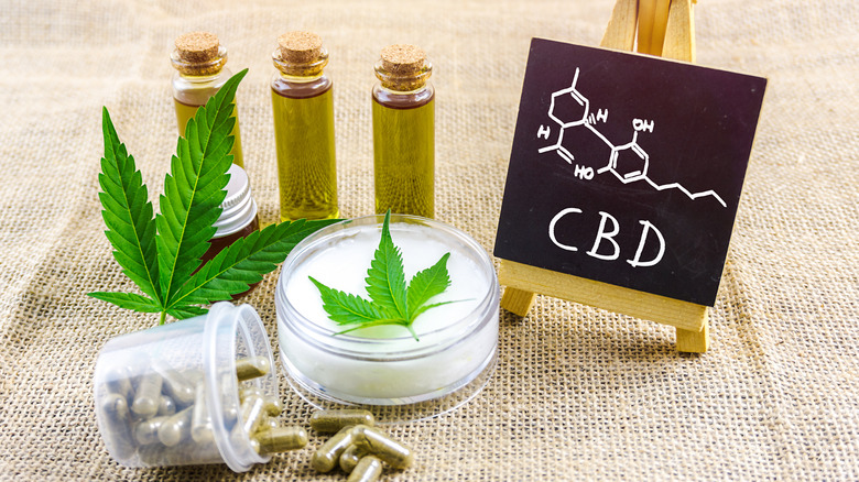 a variety of CBD products