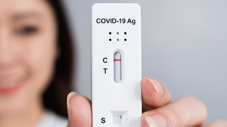 at-home COVID test result